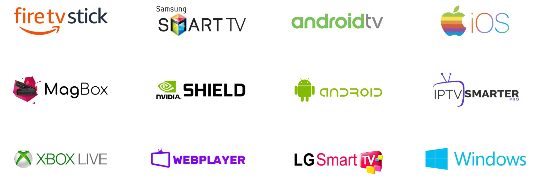 Platform and device logos that work with UK IPTV